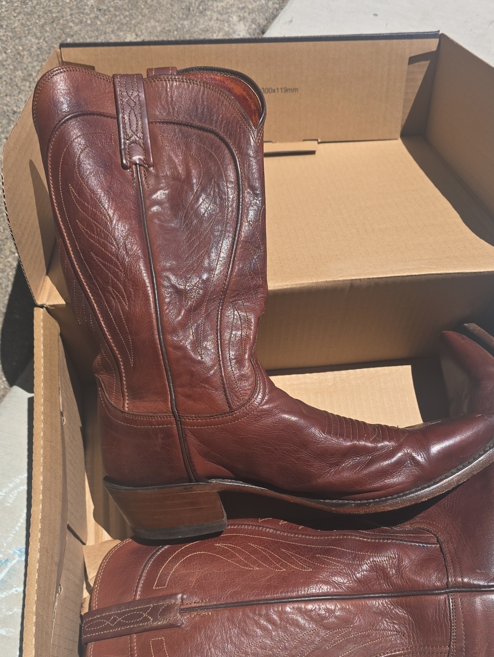 Lucchese N1596 " Bart"Brown Leather Western Cowboy Boots